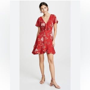 BB Dakota Love Back Atcha Red Tie-Front Dress | Size 4